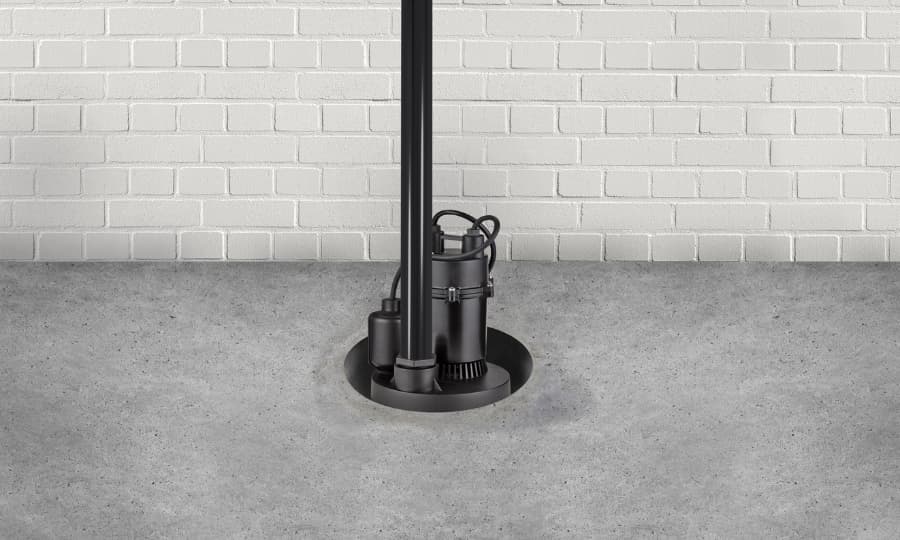 A sump pump installation in New Jersey Basement
