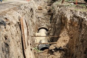Replacement of a Orangeburg sewer pipe